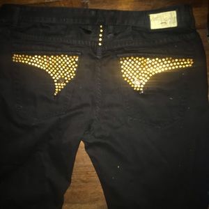 Black/Gold Robin Jeans Men Shorts